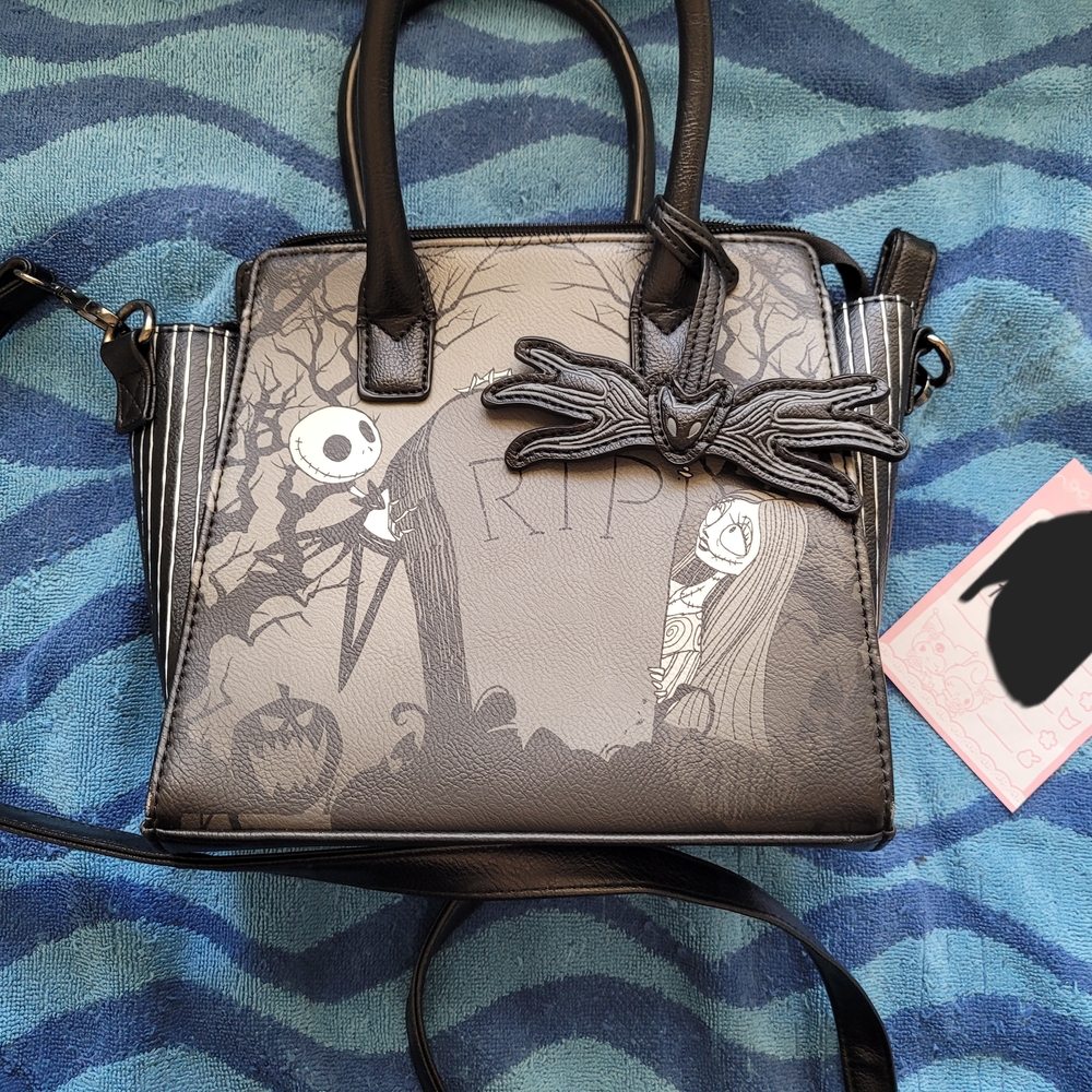 Loungefly Nightmare Before Christmas Black and Gray Crossbody Bag